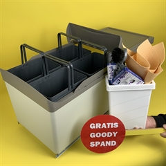 KøkkenFornyelse.dk Affaldssystem MAXI 4, GRATIS GoodySpand, auto udtræk 4x7,5L 