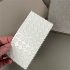 Anslagsdupper til låger <br>10 x 3 mm transparent <br> (Ark med 50 stk.)
