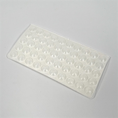 Anslagsdupper til låger <br>10 x 3 mm transparent <br> (Ark med 50 stk.)