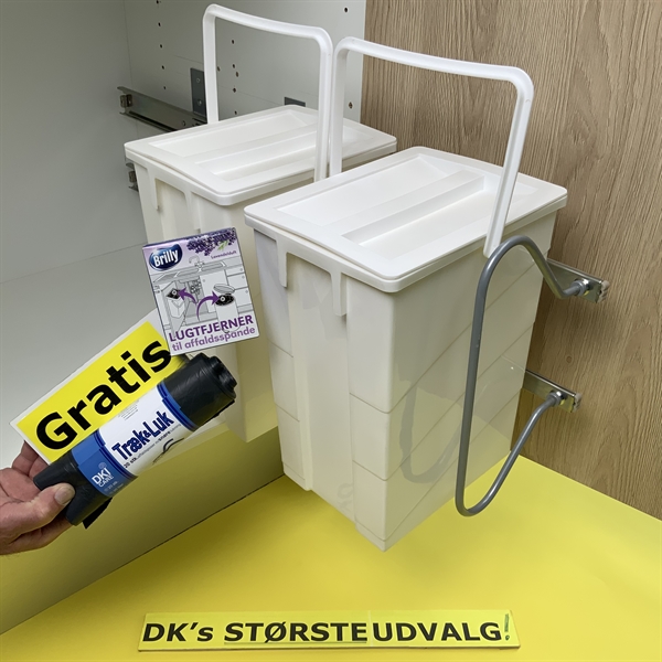 Pure White Affaldssystem 2x10L spande - Gratis poser & LavenderBreze duft