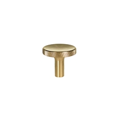 Søllerød knopgreb blank messing med lak med diamond cut 25mm