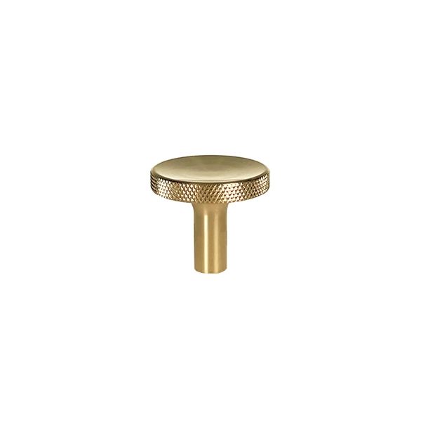 Søllerød knopgreb blank messing med lak med diamond cut 25mm