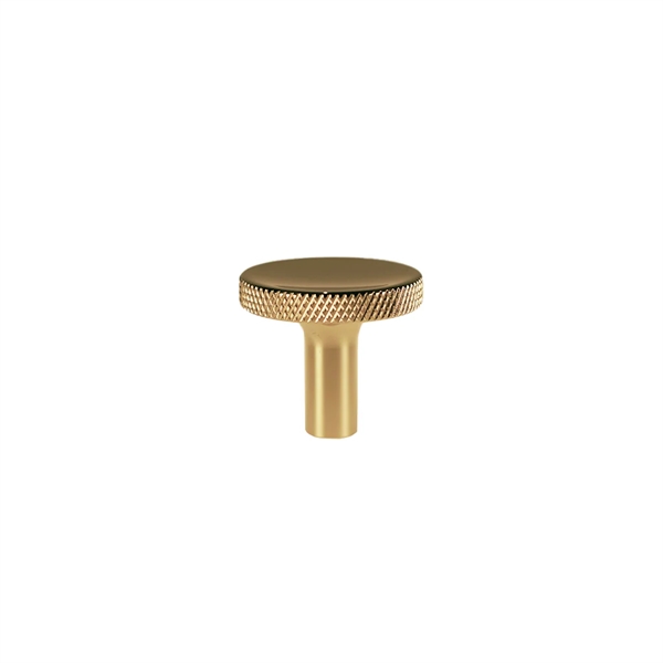 Søllerød knopgreb blank messing uden lak med diamond cut 25mm