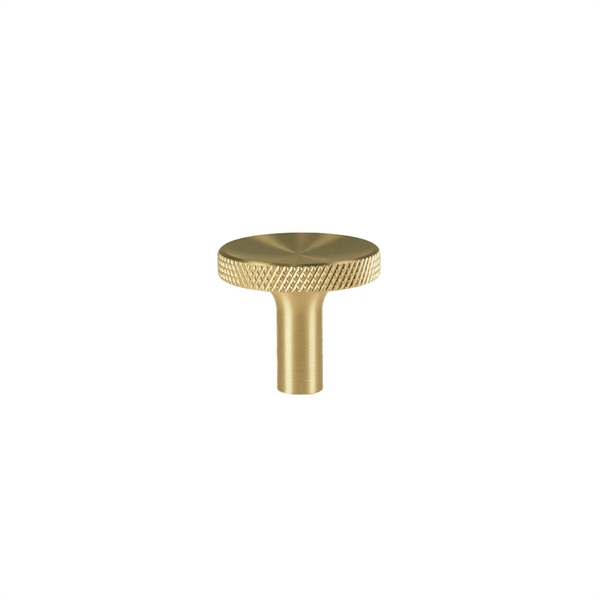 Søllerød knopgreb børstet messing uden lak med diamond cut 25mm