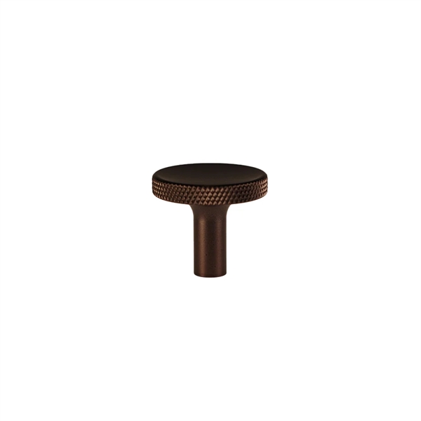 Søllerød knopgreb i bruneret messing med diamond cut 25mm