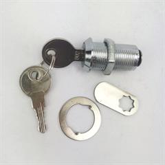 Cylinderlås Ø19 mm stål blank krom med 2 nøgler