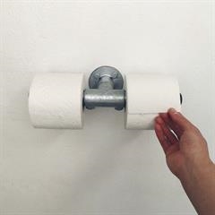 REDUCT dobbelt toiletrulleholder af vandrør - rå og solid