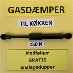 SuperLifter Gasdæmper 250N<br>Gratis Anslagsdupper medfølger.