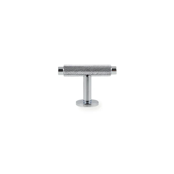 Møbelknop_T-bar_med_diamond_cut_blank_krom_50mm