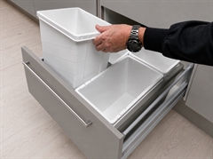 Quartet White affaldssystem til skuffe 3x11L + 1x3L - Gratis poser