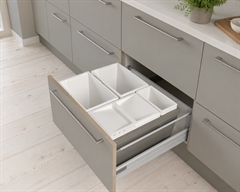 Quartet White affaldssystem til 60 cm skuffe 3x11L + 1x3L 