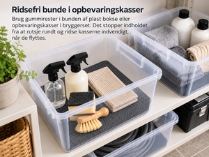 Gummimåtte i bunden af klodskasser