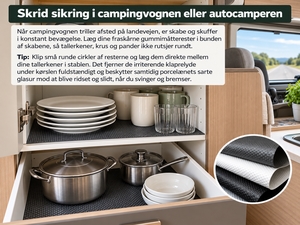Gummimåtter som skridsikring i campingvogn og autocamper