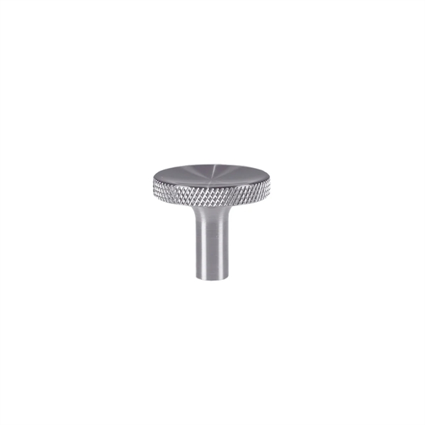 Søllerød knopgreb i rustfrit stål look med diamond cut 25mm