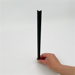 Hjørneliste i sortmalet aluminium 250mm x 10/15mm