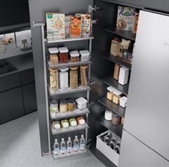 Kesseböhmer Tandem Side III Udtræk til 50 cm låge Chrome Classic Ice White - inkl. 6 kurve