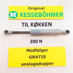 Kesseböhmer gasdæmper til køkken 200N <br>Gratis Anslagsdupper medfølger.