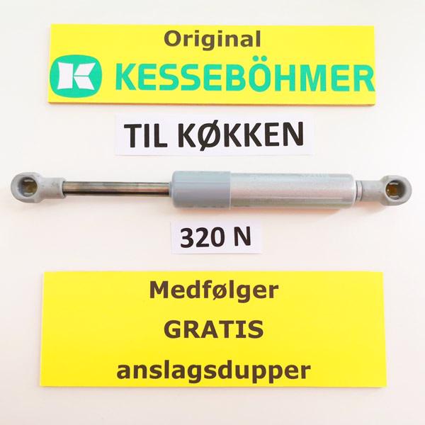 Kesseböhmer gasdæmper til køkken 320N Gratis Anslagsdupper medfølger.