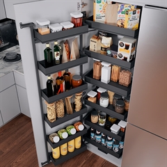 Udtræksskab Kesseböhmer Tandem III med SoftStop 60cm Antrazit Pure - inkl. 12 kurve