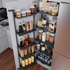 Udtræksskab Kesseböhmer Tandem III med SoftStop 50cm Antrazit Style - inkl. 12 kurve